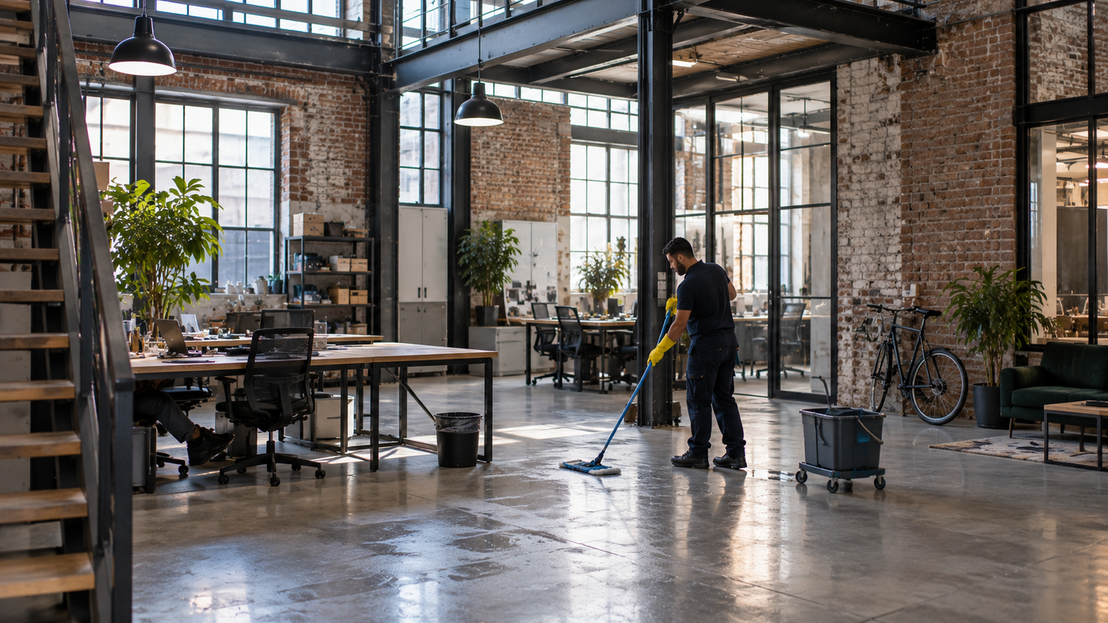 Nettoyage d’un local d’activité avec bureaux et ateliers en Seine-Saint-Denis